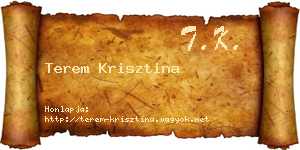 Terem Krisztina névjegykártya